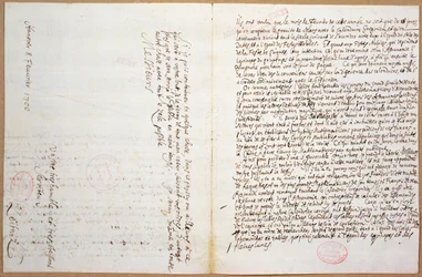 The last pages of a letter written by Leibniz on his admission to the 